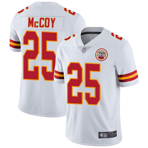 Men Kansas City Chiefs 25 McCoy LeSean White Vapor Untouchable Limited Player Football Nike NFL Jersey